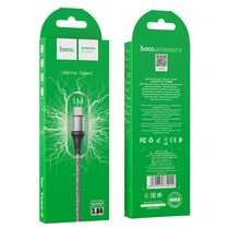 Кабель USB HOCO X50a Excellent (Type-C, 1м, плетеный, Серый)