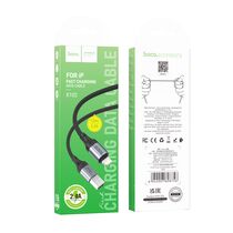 Кабель USB HOCO X102i Fresh (Lightning, 1м, плетеный, черный)