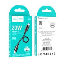 Кабель Type-C HOCO X96 Hyper PD20W (Lightning, 0.25м, пластик, черный)