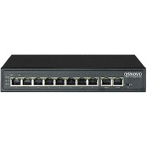 Неуправляемый POE-коммутатор 10 портов Osnovo SW-21000(120W) ( 10x100Мбит/ с, 8xPOE, PoE‑бюджет 120 Вт) корпус - металл