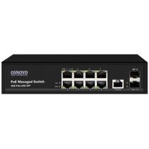Управляемый PoE-коммутатор 10 портов Osnovo SW-80802/ L(150W) (8х1Гбит/ с, 2хSFP, 8хPoE, PoE‑бюджет 150 Вт) 2 уровня