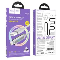 Кабель USB HOCO U127 Power (Lightning, 1м, плетеный, серый)