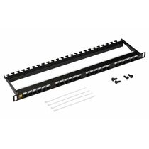 Патч-панель 19" 0.5U, 24 порта, Cat6, Lanmaster (LAN-PPC24U6)