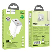 СЗУ HOCO N42 Elogiado (2xType-C, PD45W, белый)