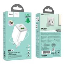 СЗУ HOCO N42 Elogiado (1xUSB, 1xType-C, 3А, белый)