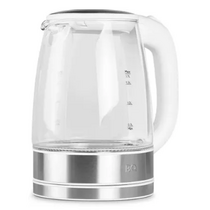 Чайник электрический BQ KT1834G серебристый/ белый (2200 Вт, объем - 1.7 л, корпус: стеклянный)