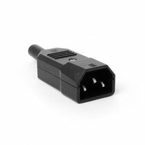 Вилка С19 Lanmaster, 16А, 2500Вт, черный (LAN-IEC-320-C19)