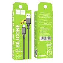 Кабель USB HOCO X101m Assistant (MicroUSB, 1м, силиконовый, черный)