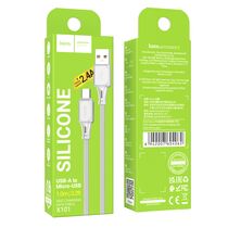 Кабель USB HOCO X101m Assistant (MicroUSB, 1м, силиконовый, серый)