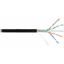 Кабель Cu UTP, Внешний, 4x2x0.51, бухта 305м., Cat6, NetLan (EC-UU004-6-PE-BK)