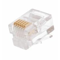 Коннектор RJ-12 Cat3, 3 микрона, неэкранированный, NetLan, упаковка 100 шт (EC-UP6P6C-UC-003-TR-100)