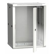 Шкаф настенный телекоммуникационный 19" 15U, Ш600xВ770xГ450, передняя дверь - стекло, серый ITK (LWR3-15U64-GF)