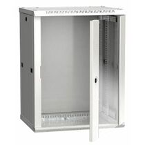 Шкаф настенный телекоммуникационный 19" 18U, Ш600xВ900xГ600, передняя дверь - стекло, серый ITK (LWR3-18U66-GF)