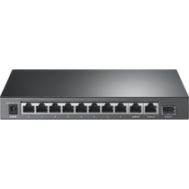 Неуправляемый POE-коммутатор 11 портов TP-Link SMB TL-SL1311P ( 8x100Мбит/ с 2x1Гбит/ с, 1xSFP, 8xPOE, PoE‑бюджет 65 Вт) корпус - металл