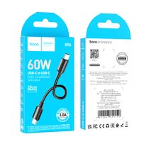 Кабель Type-C HOCO X96 Hyper 60W (Type-C, 0.25м, пластик, черный)