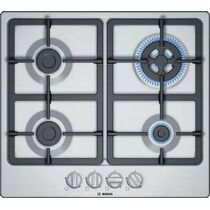 Газовая варочная панель Bosch PGH6B5B90 нержавеющая сталь (конфорок - 4 шт, панель - нержавеющая сталь, Wok - есть, 58 х 52 см)