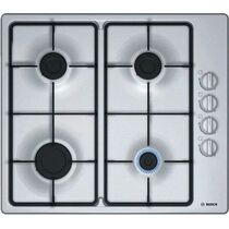 Газовая варочная панель Bosch PBP6C5B62Q серебристый (конфорок - 4 шт, панель - нержавеющая сталь, 56x49 см)