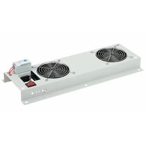 Вентиляторный модуль телекоммуникационный 19" (2 вентилятора, выключатель, термостат, Ш480xВ78xГ188), серый ITK (FM35-22M)