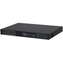 Управляемый PoE-коммутатор 20 портов Dahua DH-S4220-16GT-190 (18х1Гбит/ с, 2хSFP, 16хPoE, PoE‑бюджет 190 Вт) 2 уровня