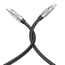Кабель Type-C XO NB-Q228A OD6.0 Silicone TPE Zinc Alloy Data Cable PD27W TYPE-C to Lightning L=1.2M Black