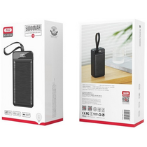 Внешний аккумулятор 50000mAh -XO- PR158, USB x3, Type-C PD20 x2, QC3.0, дисплей, пластик, черный