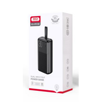 Внешний аккумулятор 30000mAh -XO- PR199, USB x2, дисплей, пластик, черный