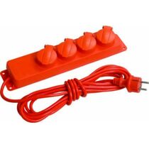 Шнур УШ-01РВ оранжевый с вилкой и розеткой с заземлением 2P+PE/ 5метров 3х1,0мм2 IEK, IEK (WUP10-05-K09-N)