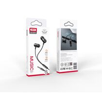 Проводные наушники -XO- EP64, jack 3.5 mm, микрофон, внутриканальные, черный (6920680834464)