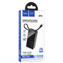 Внешний аккумулятор 10000mAh HOCO Q27A Jewel, с кабелем, индикатор заряда, черный