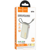 Внешний аккумулятор 10000mAh HOCO Q27A Jewel, с кабелем, индикатор заряда, золотой