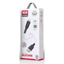 Кабель USB XO NB247 Suluo Series Portable Silicone 6A Micro Data Cable L=25cm with Cable Clip White