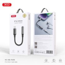Кабель -XO- 0,15м, 3.5 Jack - Lightning, Плетеный, Черный, коробка, (6920680849239)