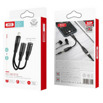Кабель AUX XO NB181B  audio adapter  Lightning to3.5+Lightning Black