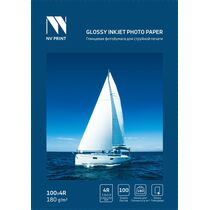 Фотобумага NV Print, А6 (10*15), 180 гр/ м2, 100л, NVP-180Gl4Rs100, глянцевая, односторонняя, для струйной печати