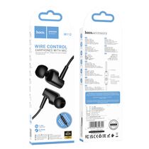 Проводные наушники HOCO M112 Story, jack 3.5 mm, микрофон, внутриканальные, черный (6942007609692)