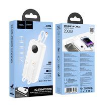 Внешний аккумулятор 20000mAh HOCOJ132A Sabio, USB x1, Type-C x1, USB 18W x1, Type-C PD20 x1, QC3.0, дисплей, пластик, белый
