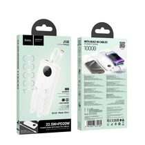 Внешний аккумулятор 10000mAh HOCOJ132A Sabio, USB x1, Type-C x1, USB 18W x1, Type-C PD20 x1, QC3.0, дисплей, пластик, белый