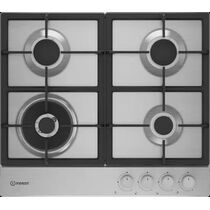 Газовая варочная панель Indesit THPM 642 W/ IX/ I серебристый (конфорок - 4 шт, панель - нержавеющая сталь, Wok - нет, 58х51 см)