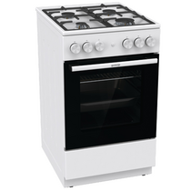 Плита газовая Gorenje GG5A11WF белый (газ-к конфорок, э/ поджиг конф.+дух., конфорок - 4, духовка газовая, решетки чугун)