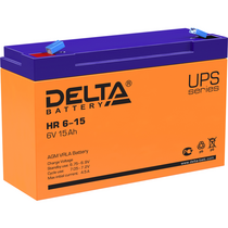 АКБ 6 V 15 Ah Delta (HR 6-15) для использования в ИБП, срок службы до 8 лет.