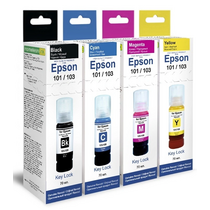 Чернила Epson EcoTank 103 Key Lock (T00S14A-T00S44A) (B/ C/ M/ Y*70мл) Revcol, комплект 4 цвета (L1110/ L1250/ L3100/ L3110/ L3150/ L3151/ L3156/ L3160/ L3210)