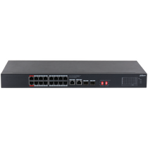 Неуправляемый POE-коммутатор 20 портов Dahua DH-S3220-16GT-240 ( 18x1Гбит/ с, 2xSFP, 16xPOE, PoE‑бюджет 240 Вт) корпус - металл