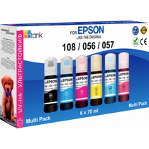 Чернила Epson EcoTank 108/ 056/ 057 (B/ C/ M/ LC/ LM/ Y*70мл) (L8050/ L18050/ L8058/ L18058) комплект 6 цветов*70мл. Revcol UV Ультрастойкие