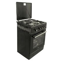 Плита комбинированная MIU UNO 51S черная (ГК конфорок, э/ поджиг конф., духовка электро, решетки - лама)