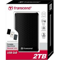 Внешний жесткий диск 2.5" 2Tb Transcend A3 USB 3.0 ударопрочный корпус Черный (TS2TSJ25A3K)