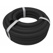 Труба гофрированная из ПНД безгалогенная HF, с зондом, ø40мм, черная, Rexant (28-0040-3) кратность заказа 15 метров