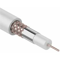 Кабель коаксиальный RG-6U, 75Ом, Cu/ Al/ Cu, 75%, бух.305м., Внутренний, белый Rexant (01-2233)