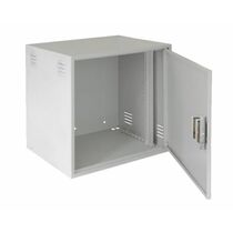 Бокс антивандальный 19" 12U Ш600xВ605xГ600мм, настенный, петельная дверь, замок сувальдный, IP20, 32,5кг, до 100кг, светло серый (EC-WS-126060-GY)