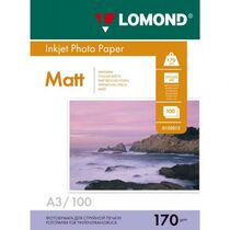 Фотобумага Матовая Двусторонняя, A3, 170г/ м2, 100л, Lomond