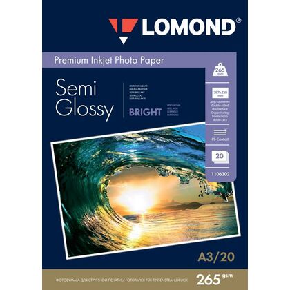 Фотобумага Lomond Полуглянцевая, микропористая, А3+, 225 г/ м2, 20л, для струйной (1106302)